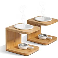 ComSaf Quemador Aceites Esenciales Retirable Paquete de 2- Ceramica Quemadores de Candelabros Decorativos con Cuchara de…
